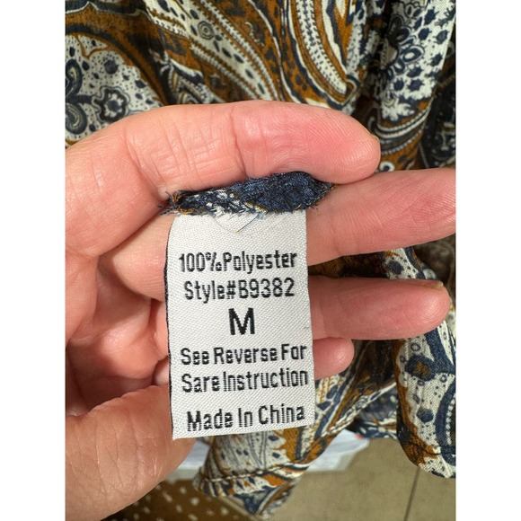 Anthropologie Blu Pepper Off Shoulder Boho Smock Flounse Cowgirl Blouse Women M - Picture 12 of 12